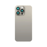 Verre arrière iPhone 15 Pro Max Titane Beige (Contour caméra agrandi) - Compatible