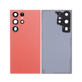 Vitre arrière Samsung Galaxy S23 Ultra S918 Rouge avec lentille - OEM