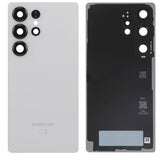 Vitre arrière Original Samsung Galaxy S25 Ultra (S938) Blanc Argenté Titane avec Lentille