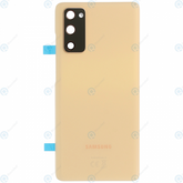 Vitre arrière originale Samsung Galaxy S20 FE 5G G781 Orange Nuage Avec lentille