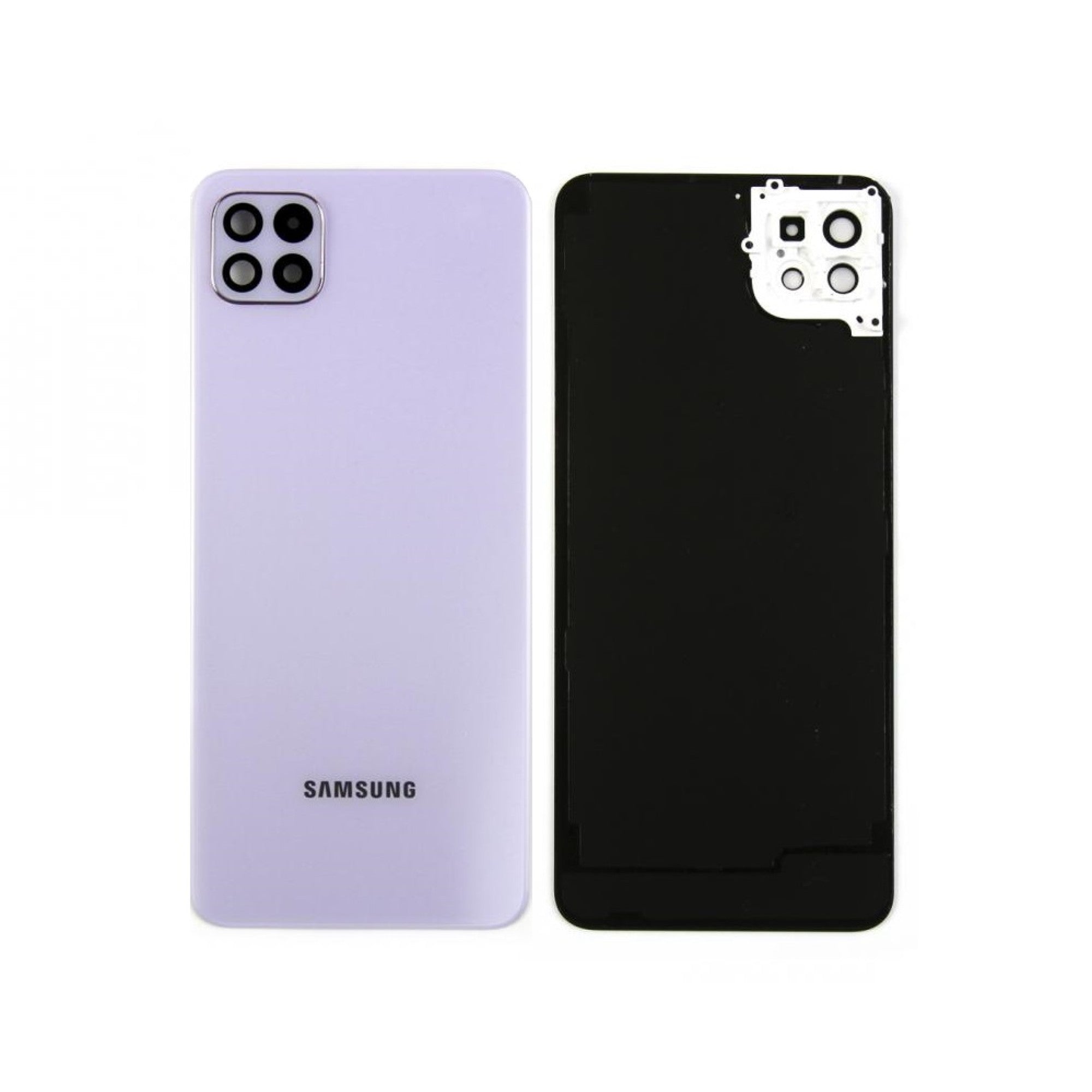 Vitre arrière Samsung Galaxy A22 5G A226B Violette avec lentille GH81-21071A – Original