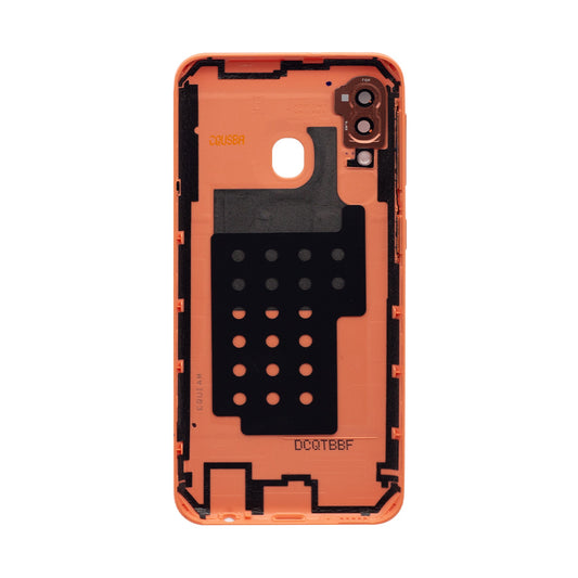 Vitre arrière Samsung Galaxy A20e A202F Orange avec lentille – OEM