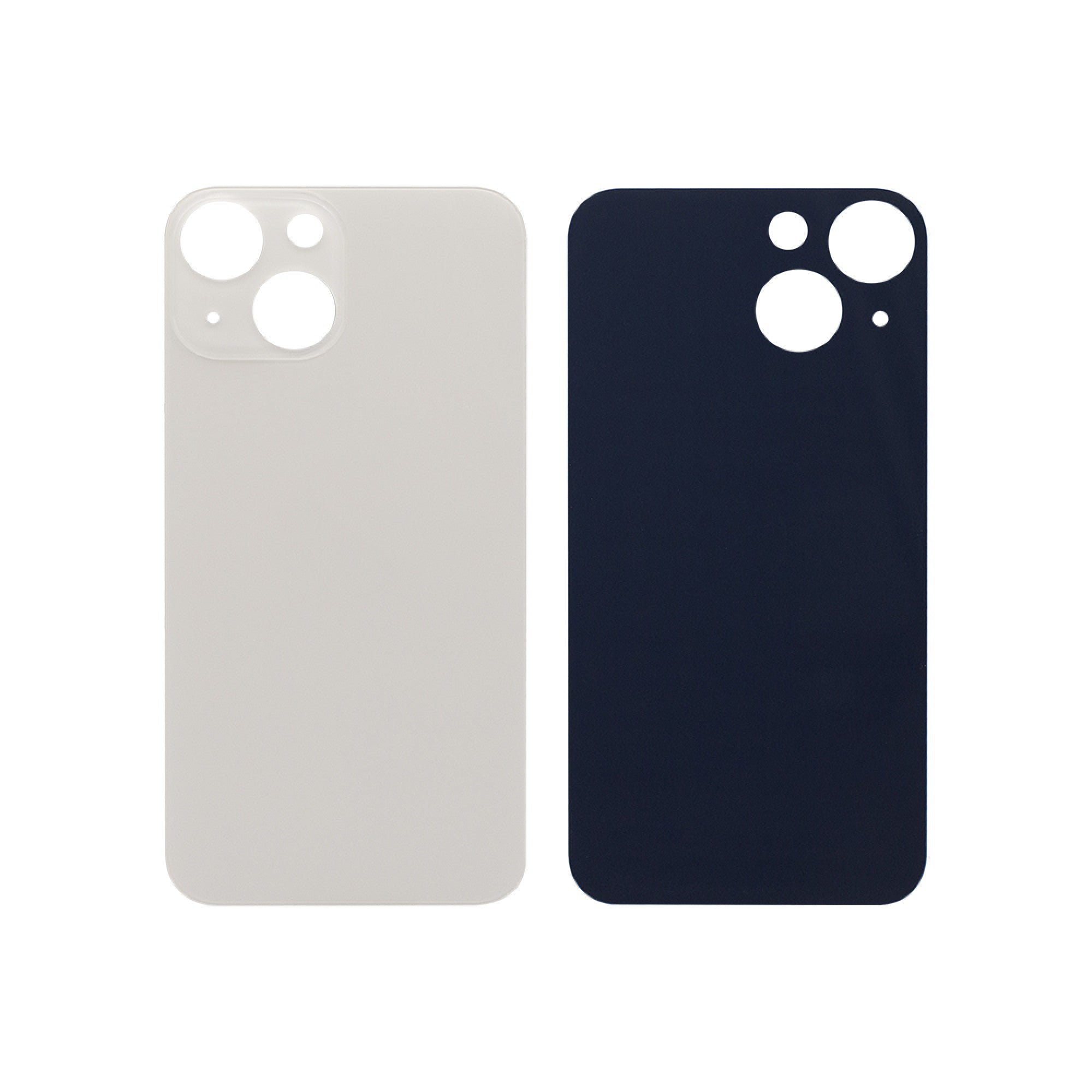 Vitre arrière iPhone 13 Mini Blanche (Cadre caméra agrandi) - OEM