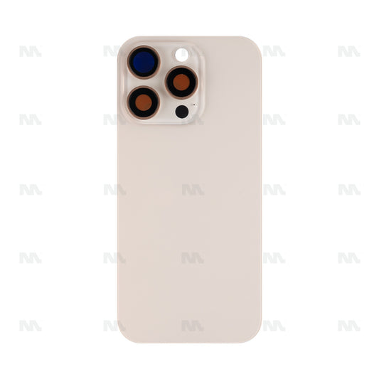 Vitre arrière iPhone 16 Pro sans NFC, cadre caméra agrandi Beige Titane