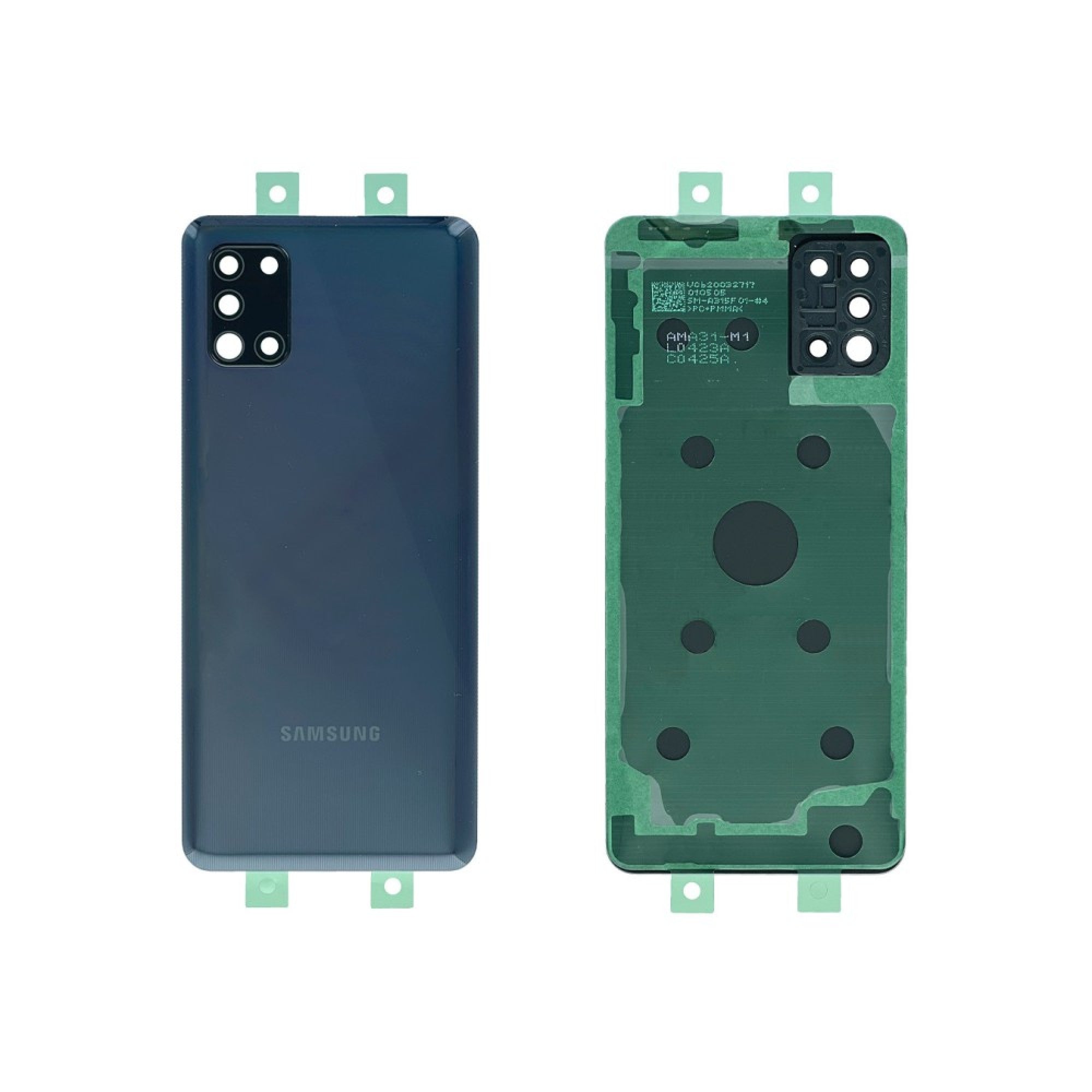 Vitre arrière Samsung Galaxy A31 A315F Prism Crush Noire avec lentille – OEM