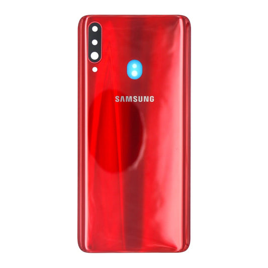 Vitre arrière Samsung Galaxy A20s A207F Rouge avec lentille – OEM
