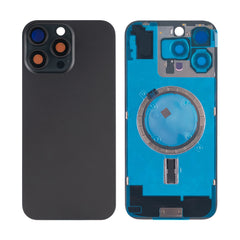 Vitre arrière iPhone 16 Pro Max sans NFC, cadre caméra agrandi Titane Noir