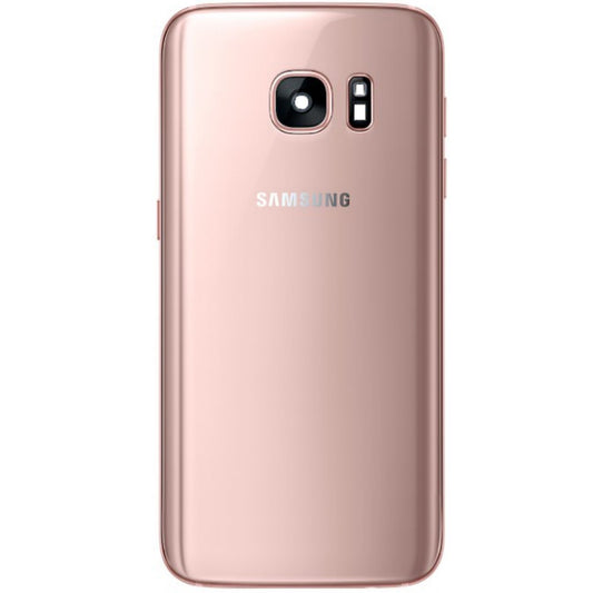 Samsung Galaxy S7 G930 Vitre arrière or rose avec lentille - OEM