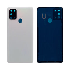 Vitre arrière Samsung Galaxy A21s A217F Blanche avec lentille – OEM