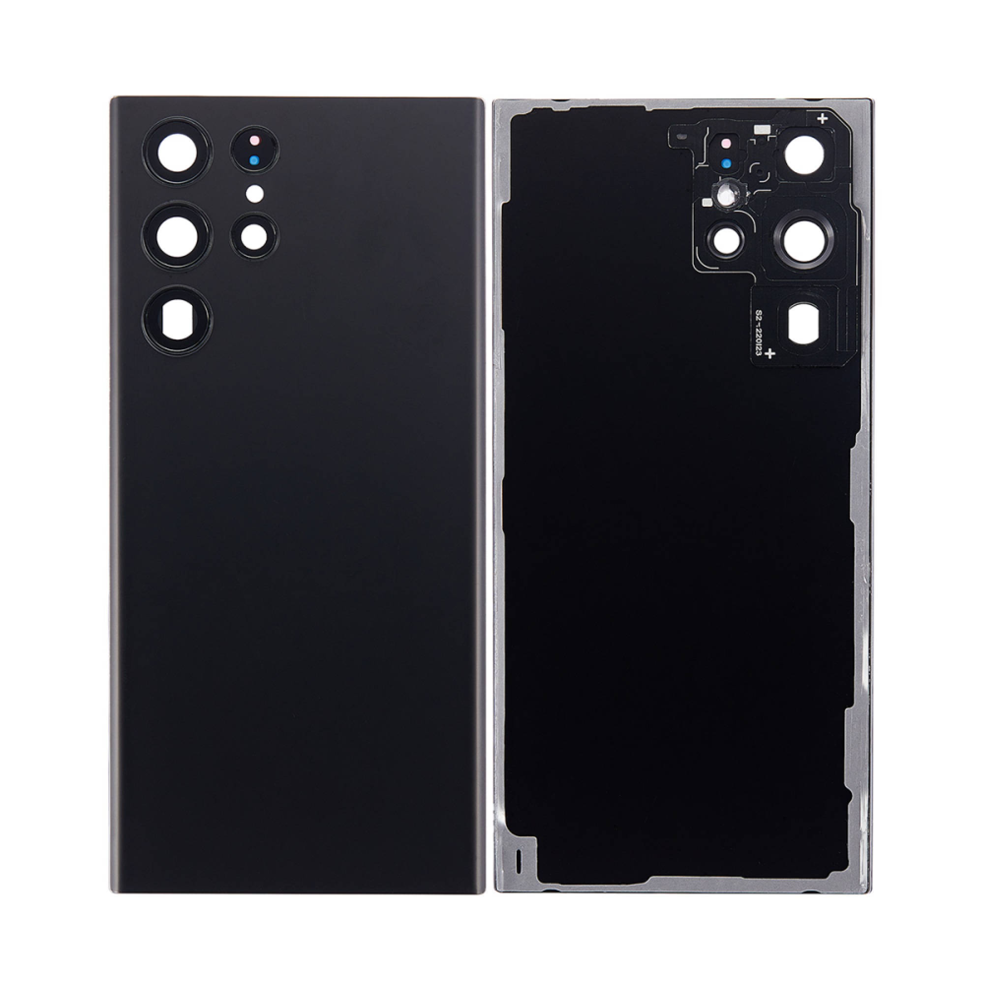 Vitre arrière Samsung Galaxy S22 Ultra S908 Noir Phantom avec lentille-OEM