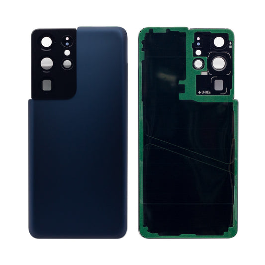 Vitre arrière Samsung Galaxy S21 Ultra 5G G998 Bleu Marine Avec lentille - OEM