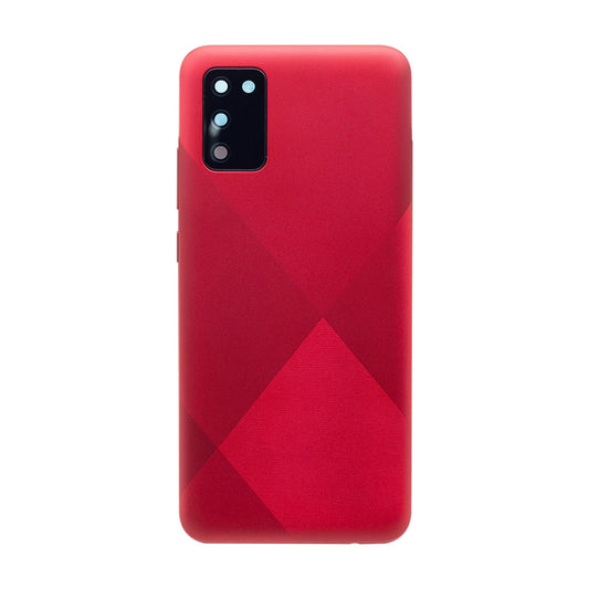 Vitre arrière Samsung Galaxy A02s A025F Rouge Avec Lentille - OEM