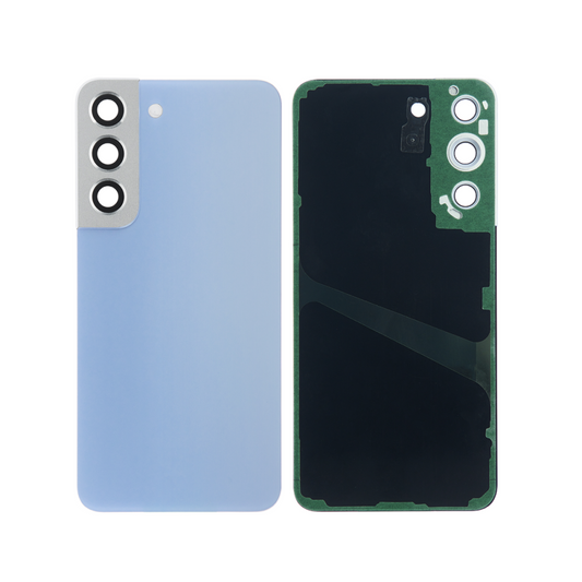 Vitre arrière Samsung Galaxy S22 S901 Bleu Ciel avec lentille - OEM