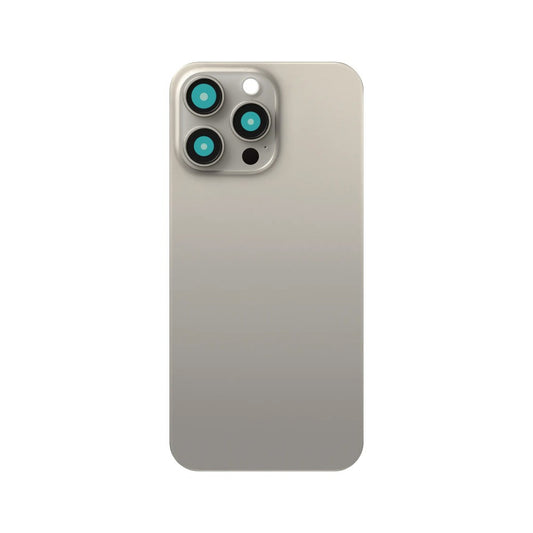 Verre arrière iPhone 15 Pro Max Titane Beige (Contour caméra agrandi) - Compatible