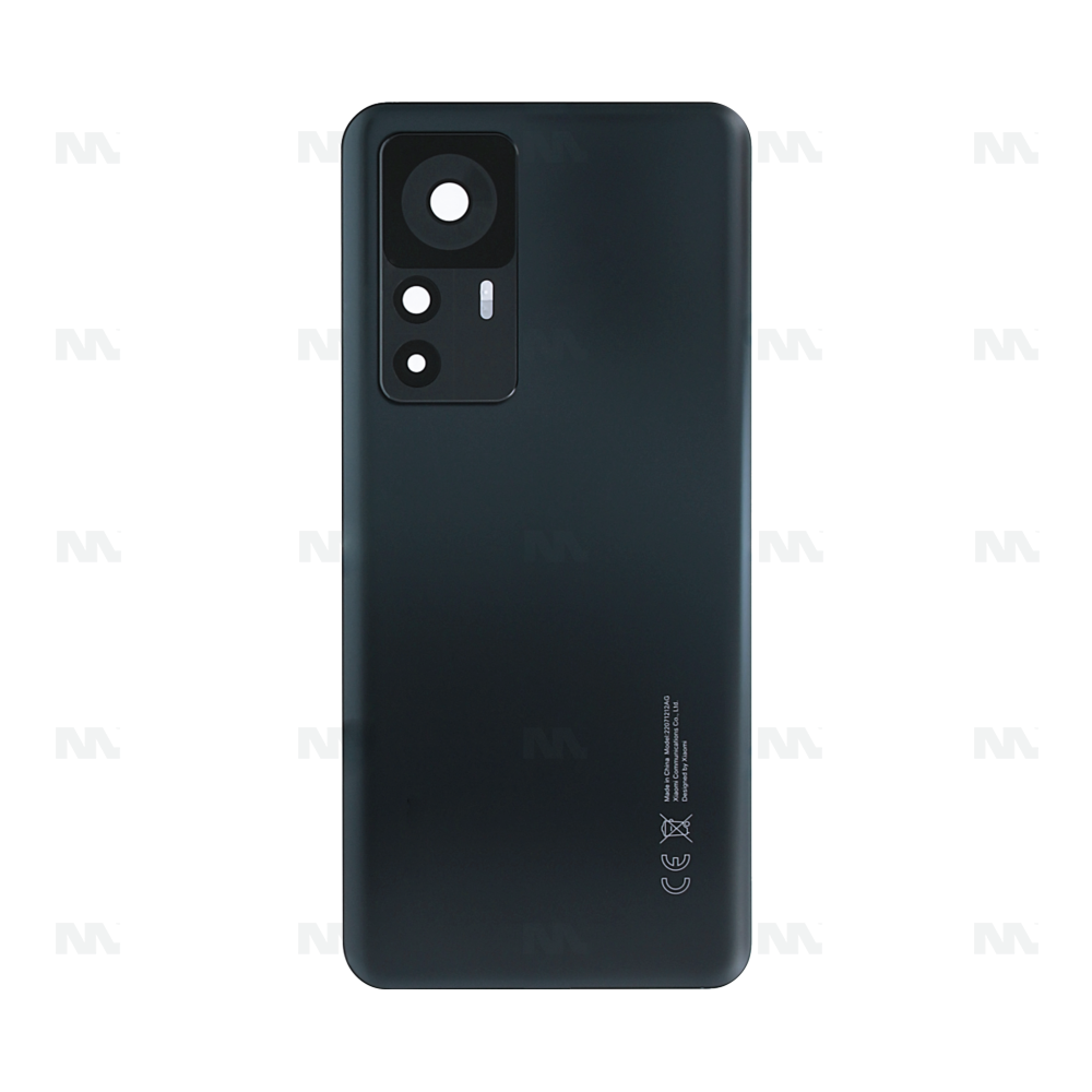 Vitre arrière Xiaomi 12T (22071212AG) Noir avec lentille - OEM