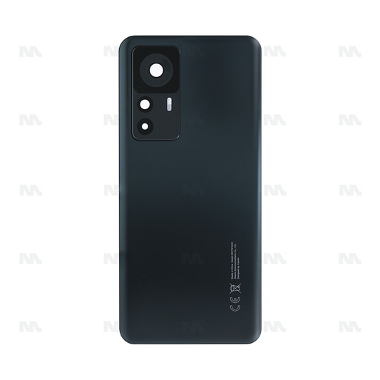 Vitre arrière Xiaomi 12T (22071212AG) Noir avec lentille - OEM