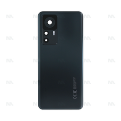 Vitre arrière Xiaomi 12T (22071212AG) Noir avec lentille - OEM