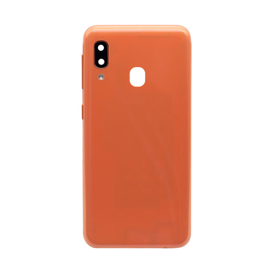 Vitre arrière Samsung Galaxy A20e A202F Orange avec lentille – OEM