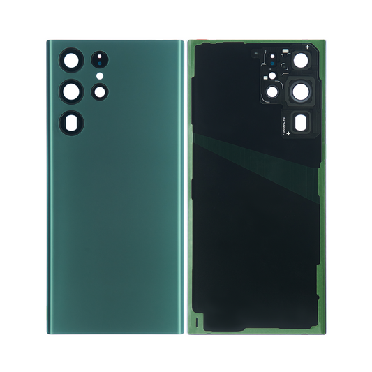 Vitre arrière Samsung Galaxy S22 Ultra S908 Verte avec lentille-OEM