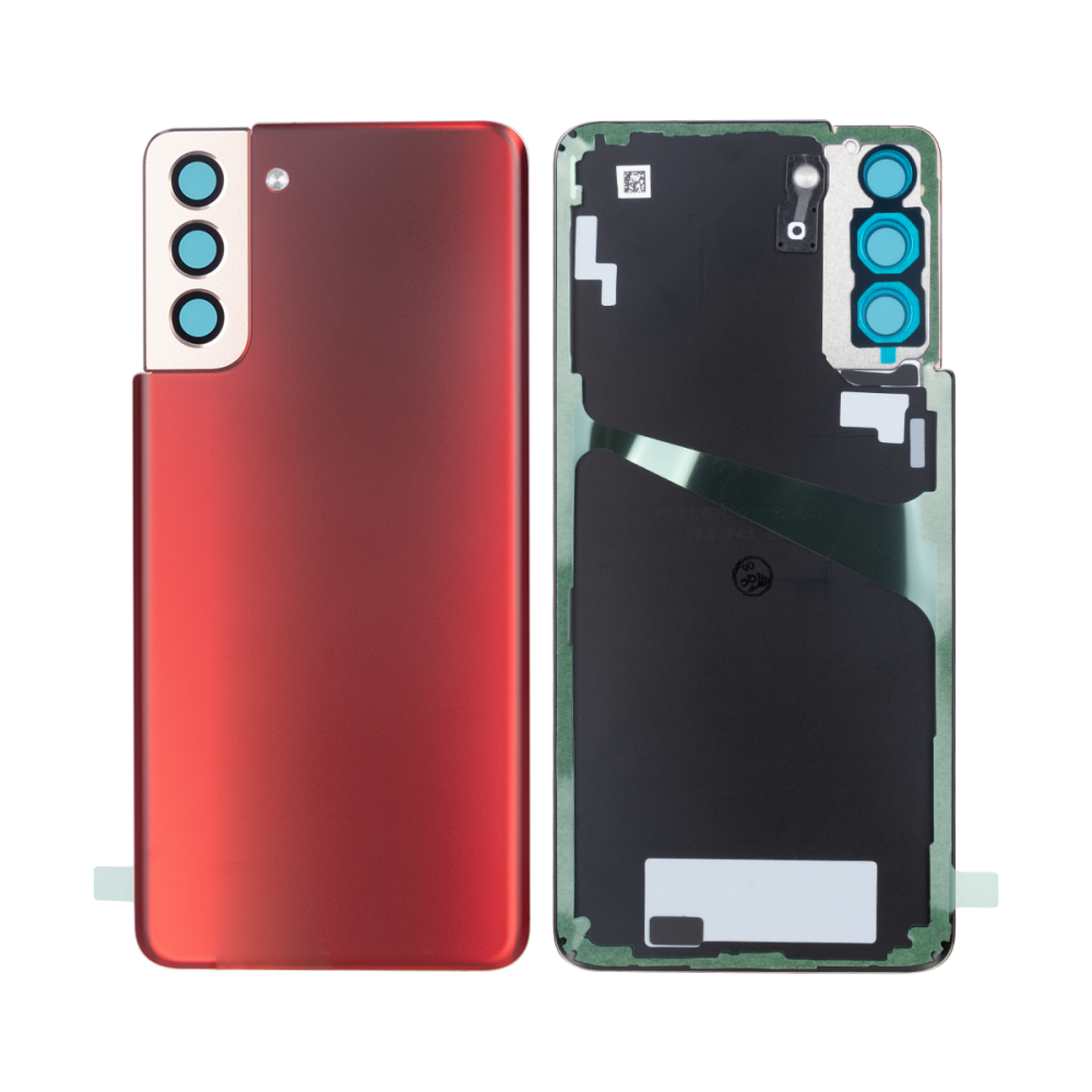 Vitre arrière Samsung Galaxy S21 Plus 5G G996 Rouge Phantom Avec lentille - OEM