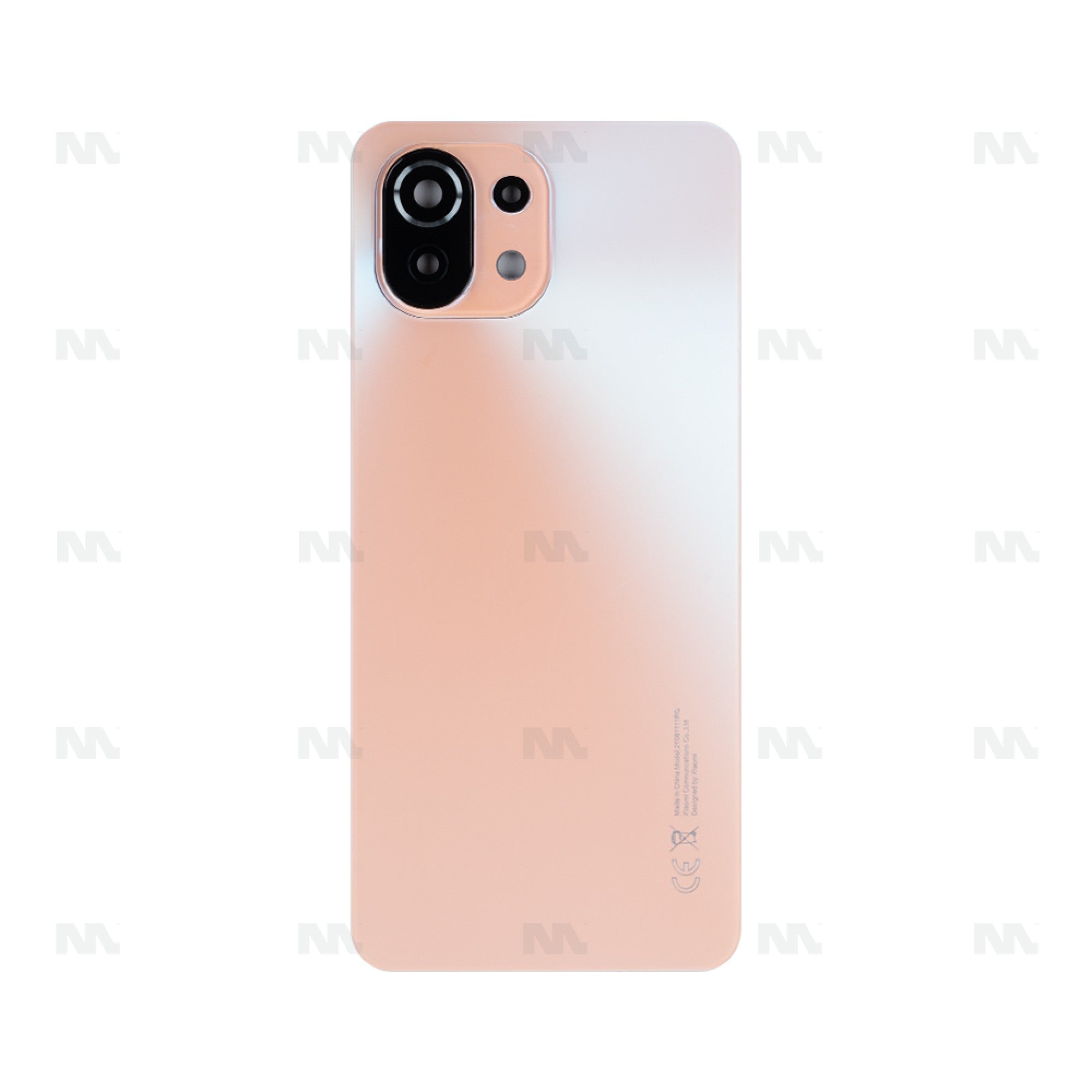Vitre arrière Xiaomi 11 Lite 5G NE (2109119DG) Rose avec lentille - OEM