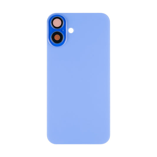 Vitre arrière iPhone 16 Plus sans NFC, cadre caméra agrandi Bleu ultramarine