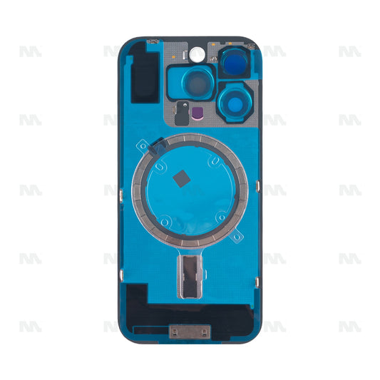 Vitre arrière iPhone 16 Pro sans NFC, cadre caméra agrandi Blanc Titane