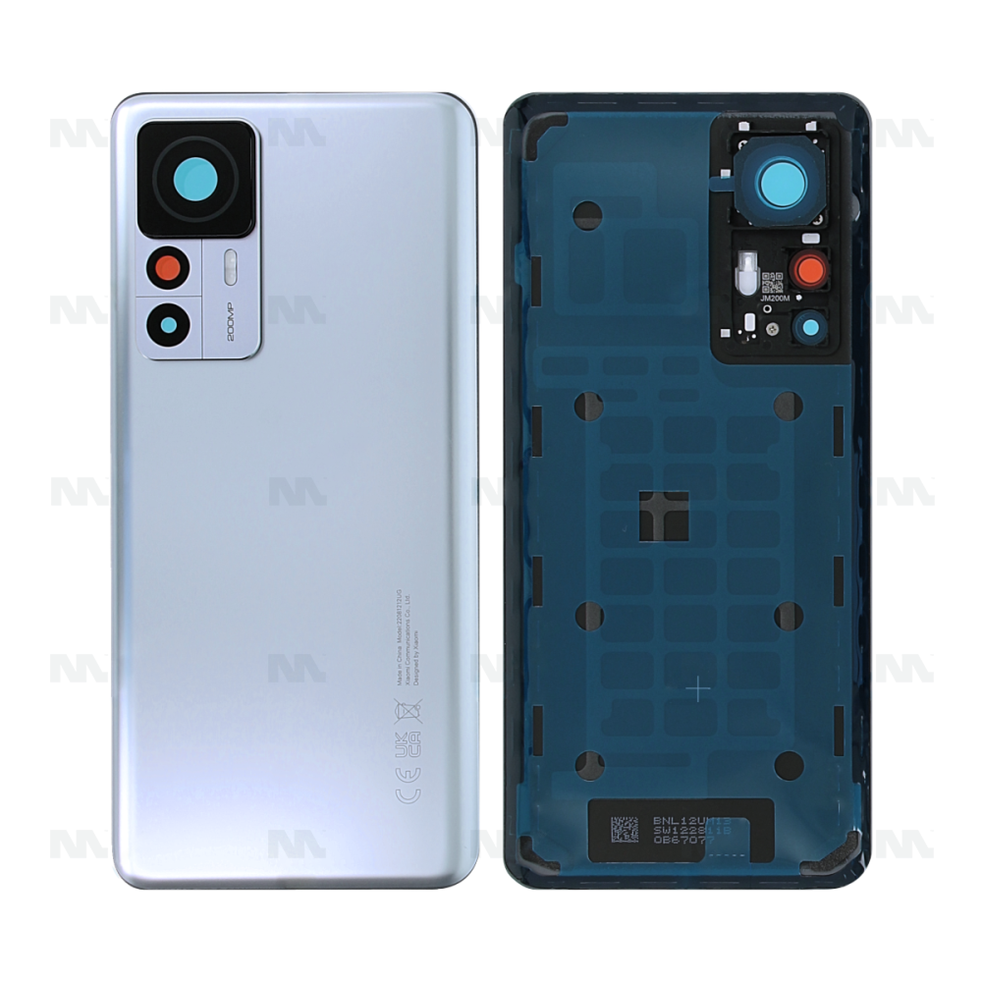 Vitre arrière Xiaomi 12T Pro 5G (22081212UG) Argent avec lentille - OEM