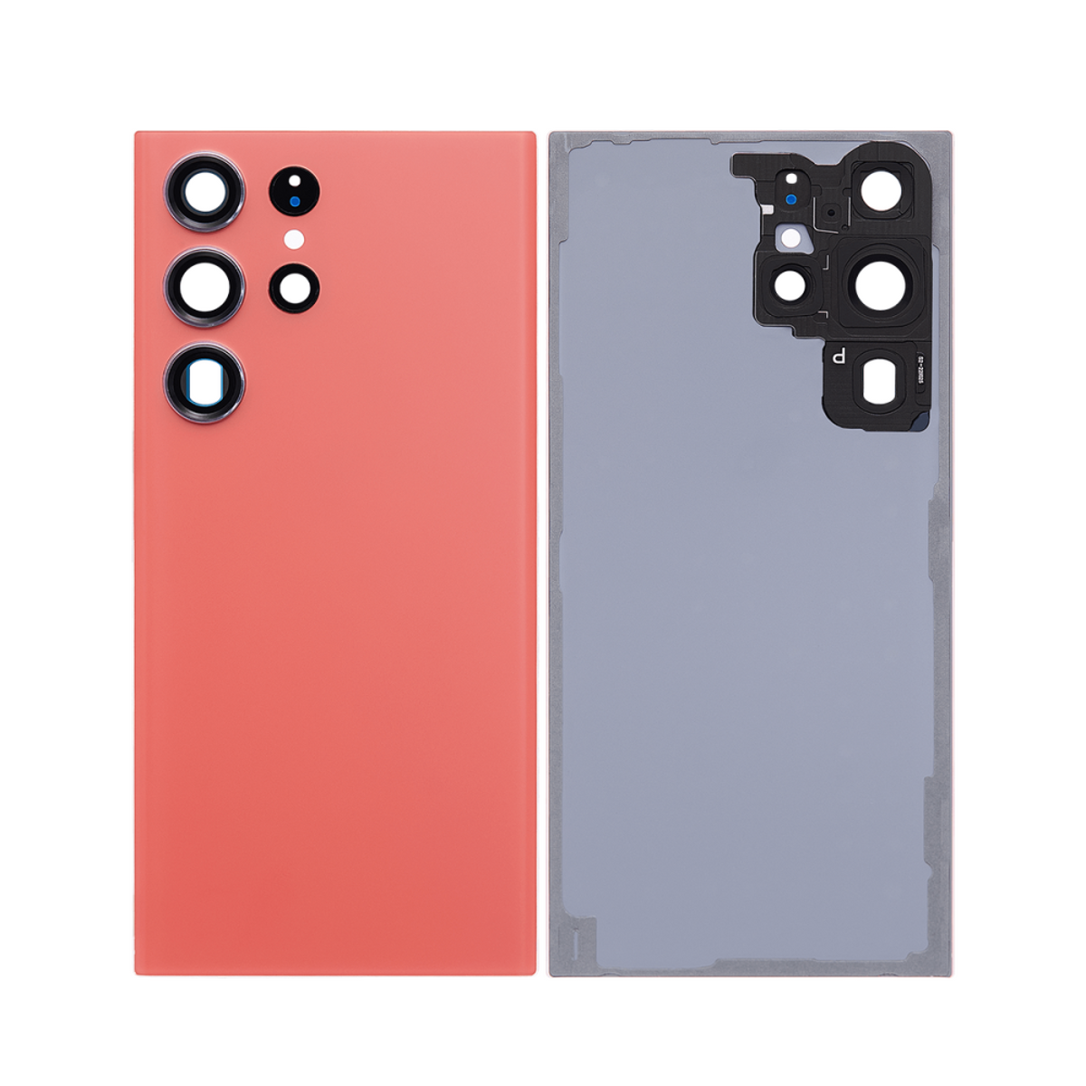 Vitre arrière Samsung Galaxy S23 Ultra S918 Rouge avec lentille - OEM