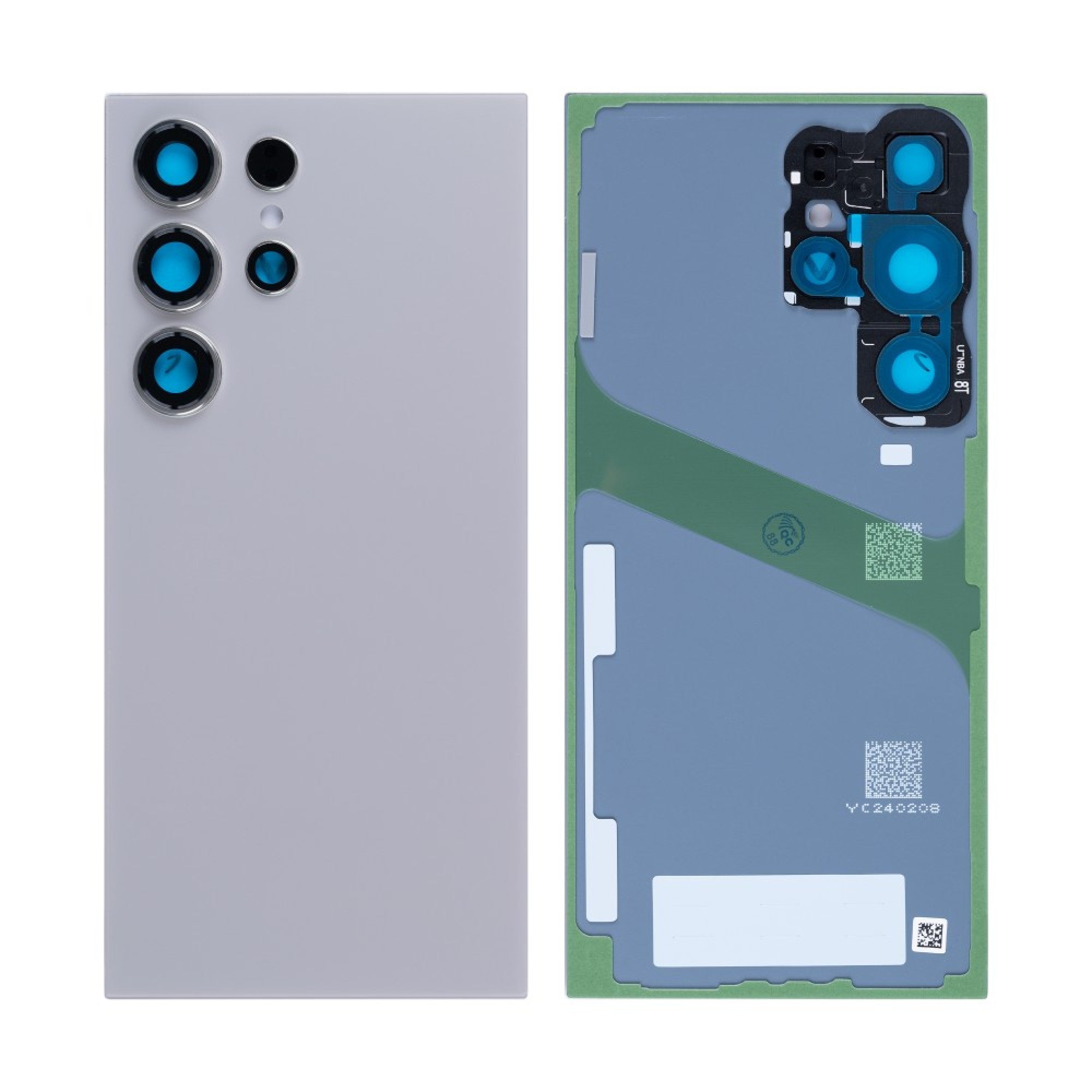 Vitre arrière Samsung Galaxy S24 Ultra S928 Gris Titane avec lentille – OEM