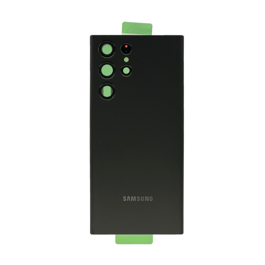 Vitre arrière originale Samsung Galaxy S22 Ultra S908 Noire Phantom avec lentille