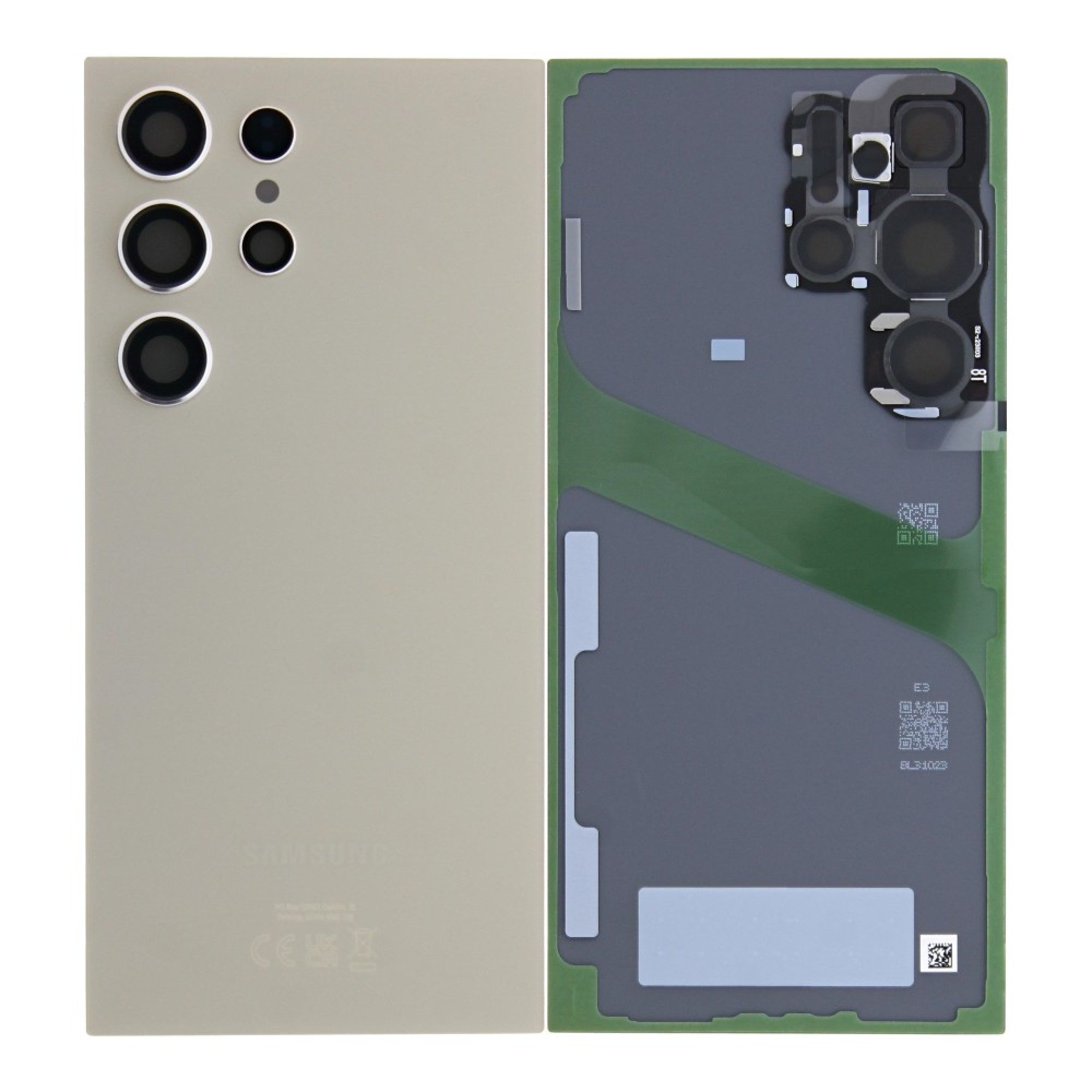 Vitre arrière Originale Samsung Galaxy S24 Ultra S928B Gris Titane avec lentille