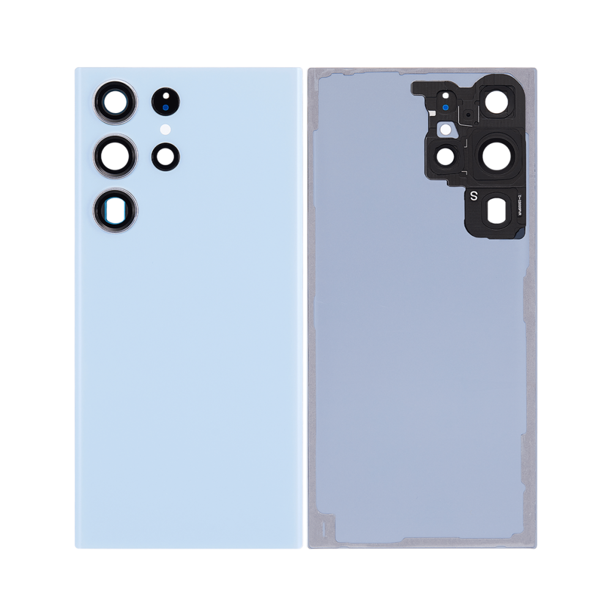 Vitre arrière Samsung Galaxy S23 Ultra S918 Bleu Ciel avec lentille - OEM