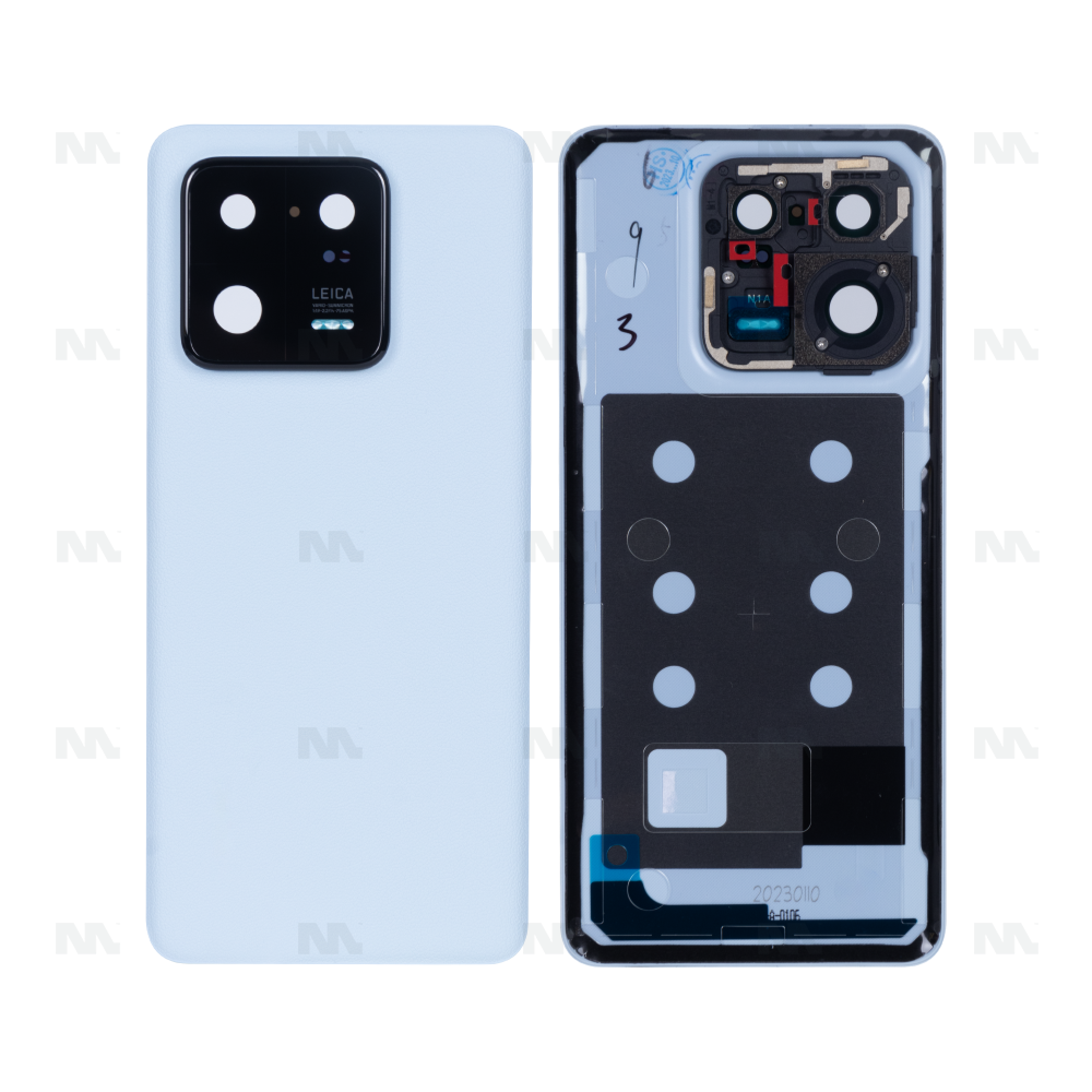 Vitre arrière Xiaomi 13 Pro (2210132G) Bleu ciel avec lentille  - OEM