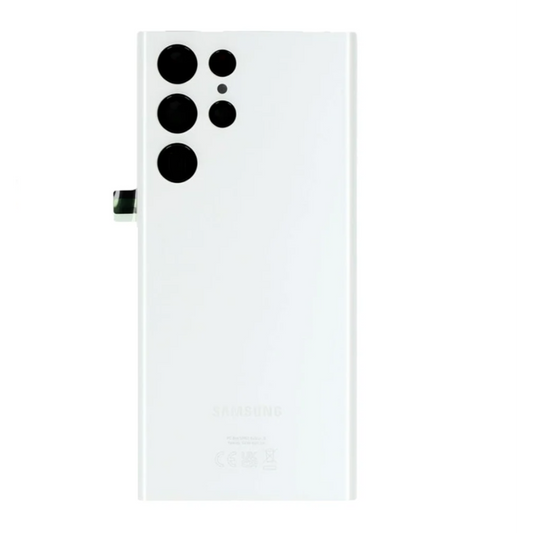 Vitre arrière originale Samsung Galaxy S22 Ultra S908 Blanc fantôme avec lentille