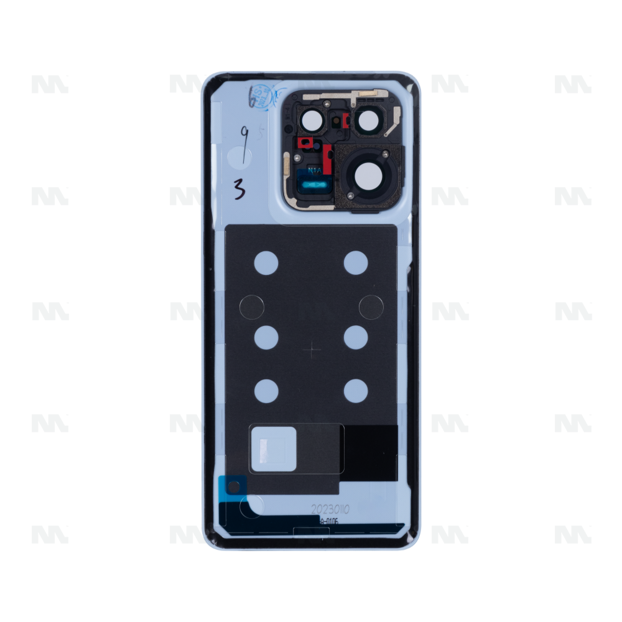 Vitre arrière Xiaomi 13 Pro (2210132G) Bleu ciel avec lentille  - OEM