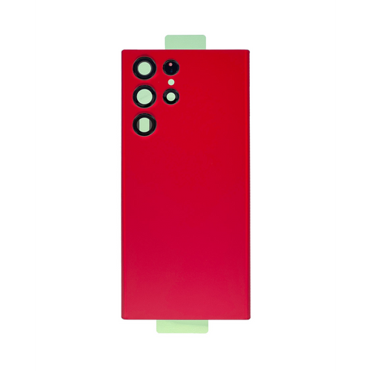 Vitre arrière originale Samsung Galaxy S22 Ultra S908 Rouge avec lentille