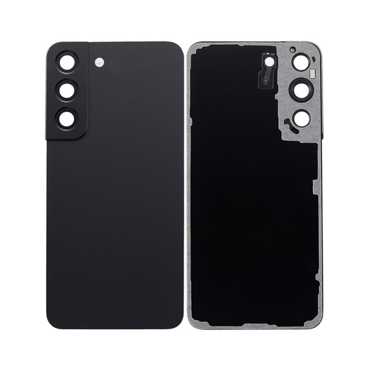 Vitre arrière Samsung Galaxy S22 S901 Noir Fantôme avec lentille - OEM