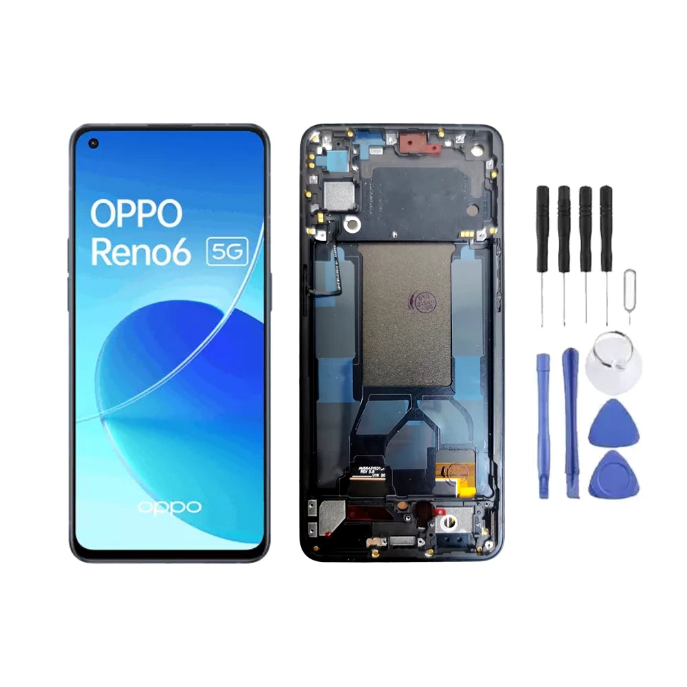 Chassis + Ecran LCD + Vitre pour Oppo Reno6 5G + Kit d'outils