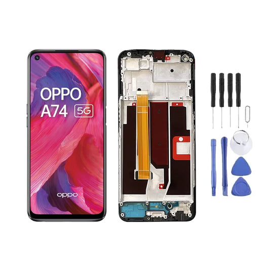 Chassis + Ecran LCD + Vitre pour Oppo A74 5G + Kit d'outils