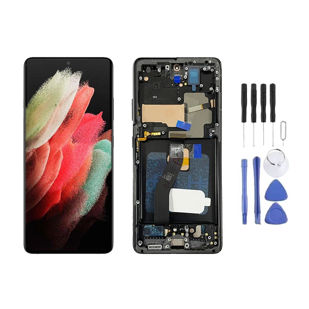 Chassis + Ecran LCD AMOLED + Vitre pour Samsung Galaxy S21 Ultra 5G (G998)