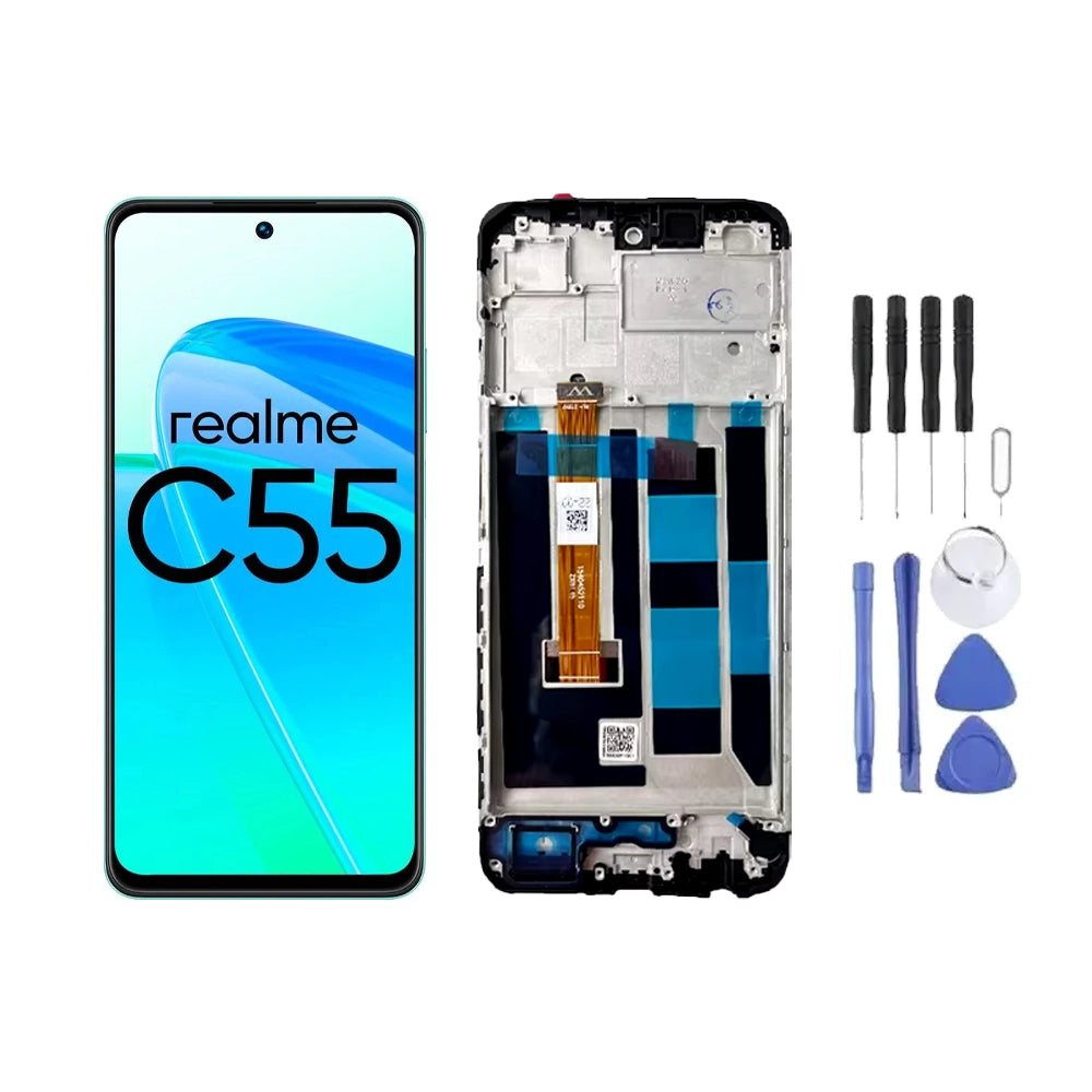 Chassis + Ecran LCD + Vitre pour Realme C55 + Kit d'outils