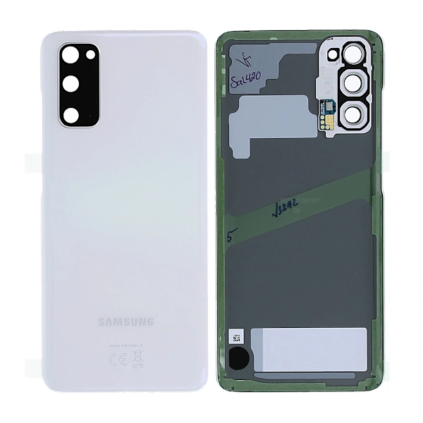 Vitre arrière originale Samsung Galaxy S20 4G G980 / S20 5G G981 Blanc Nuage Avec lentille