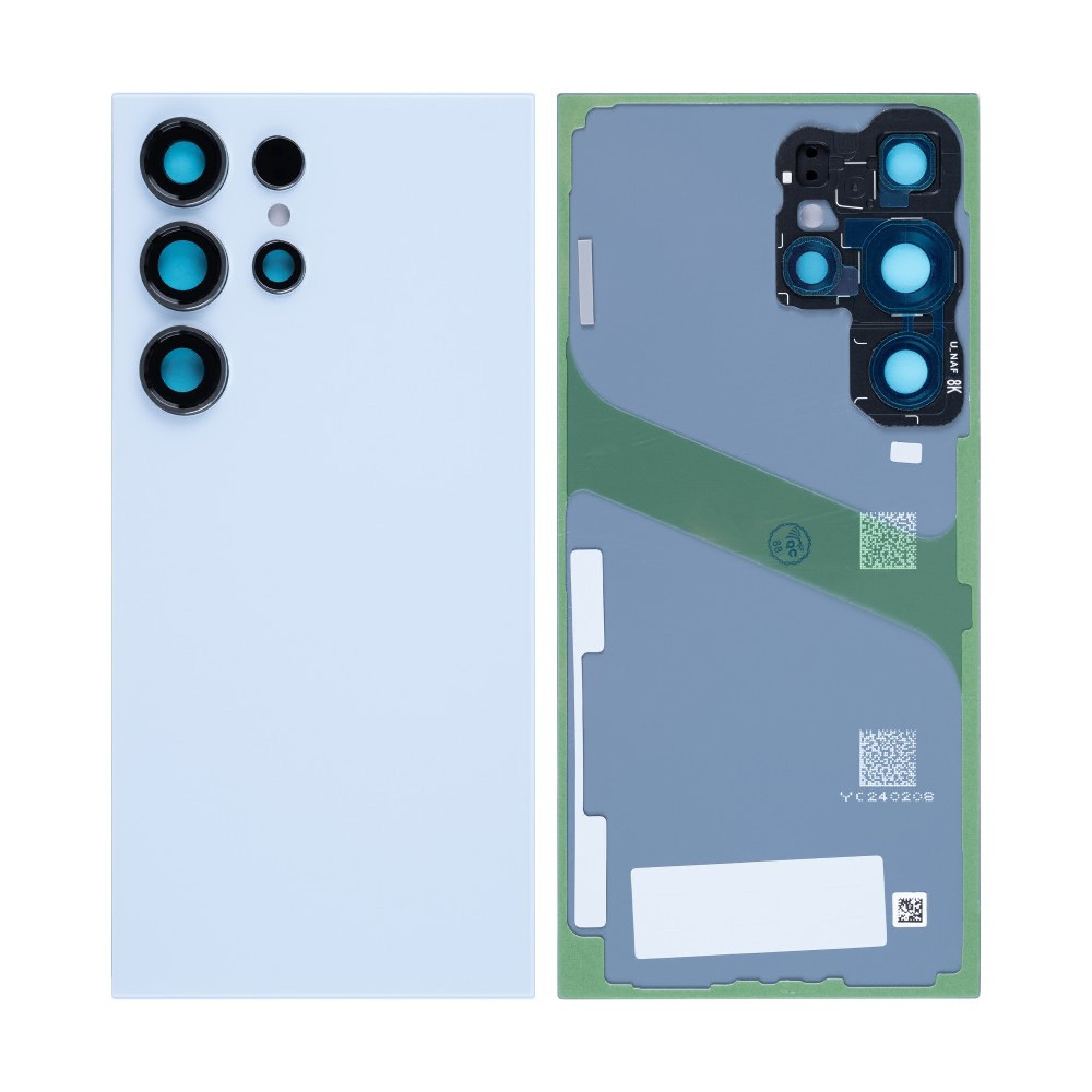 Vitre arrière Samsung Galaxy S24 Ultra S928 Bleu Titane avec lentille – OEM