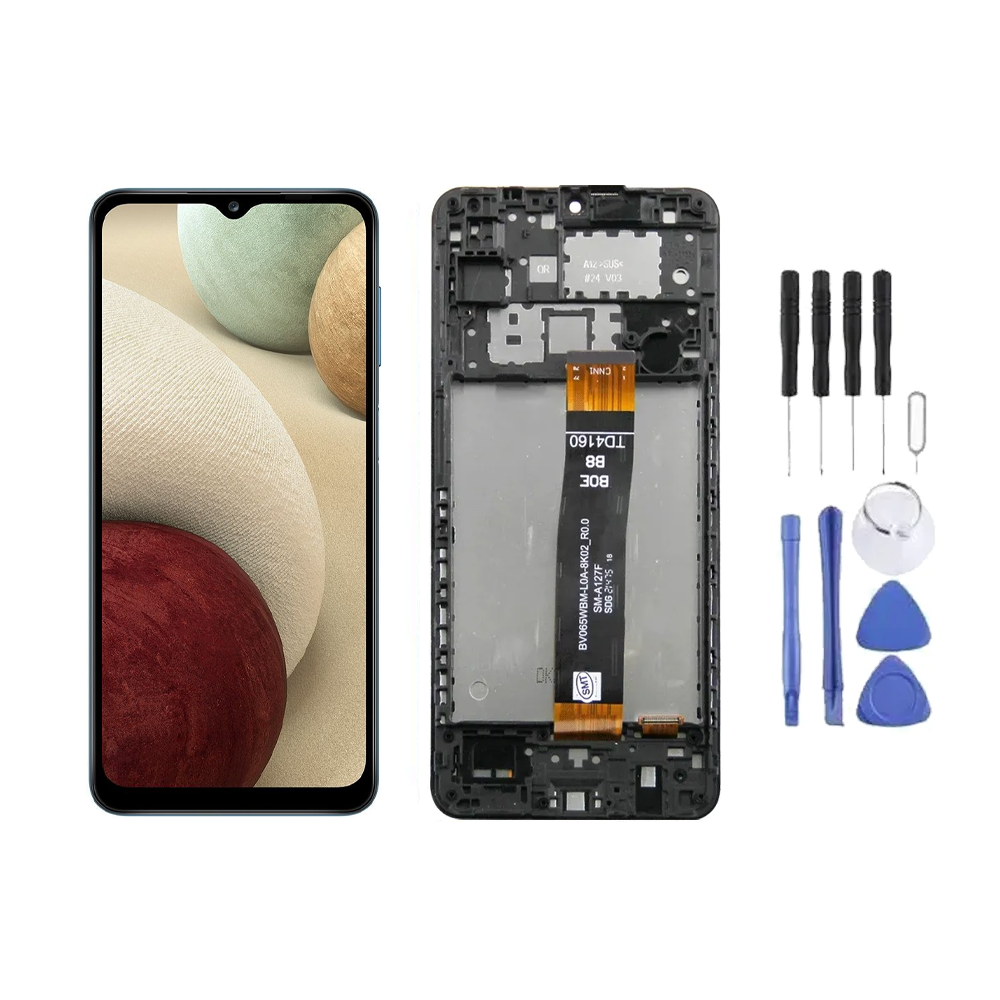 Chassis + Ecran LCD + Vitre pour Samsung Galaxy A12 Nacho (A127) + Kit d'outils