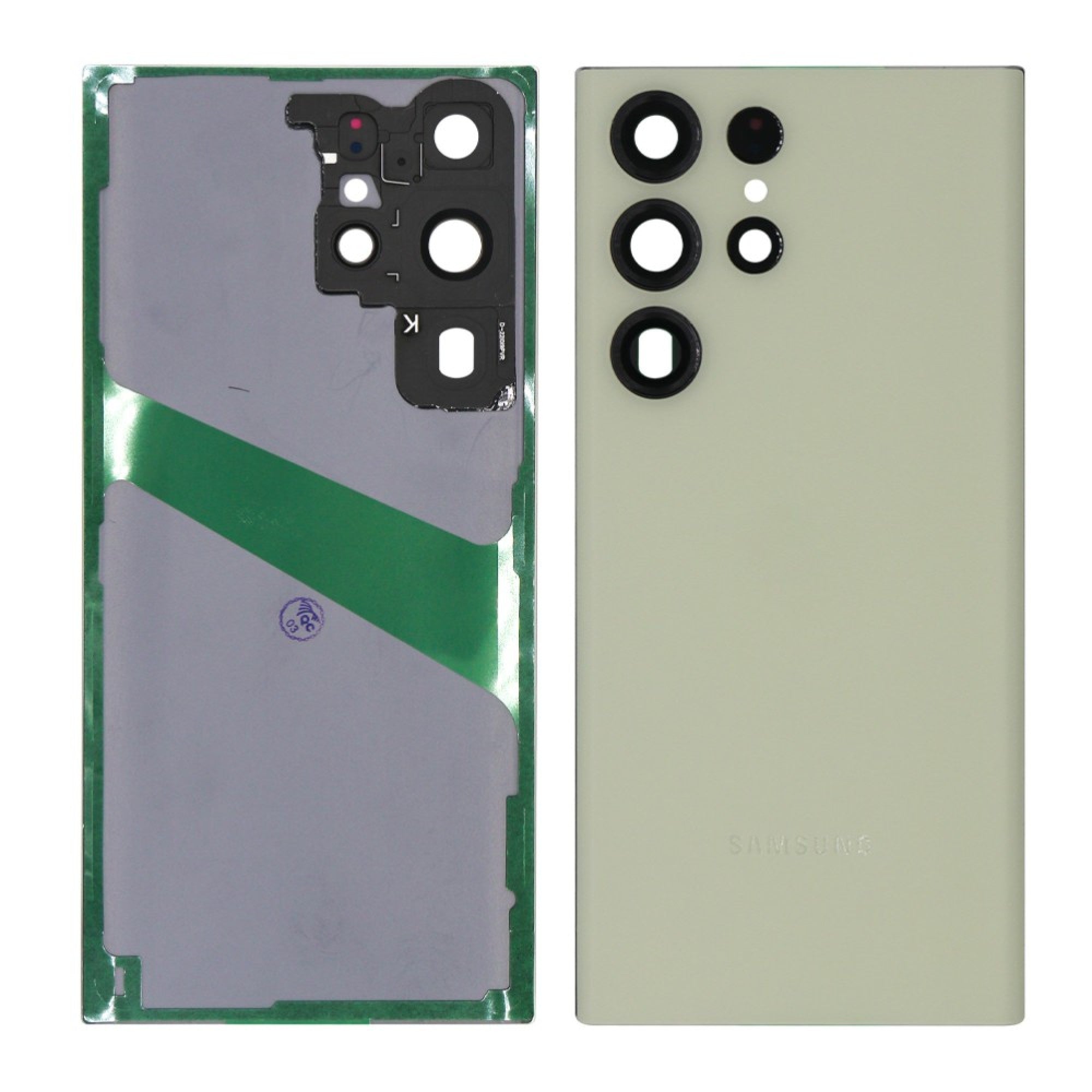 Samsung Galaxy S23 Ultra S918 Vitre arrière originale Crème avec lentille