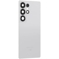 Vitre arrière Original Samsung Galaxy S25 Ultra (S938) Blanc Argenté Titane avec Lentille