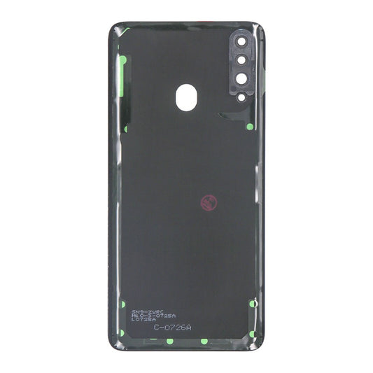 Vitre arrière Samsung Galaxy A20s A207F Bleue avec lentille – OEM