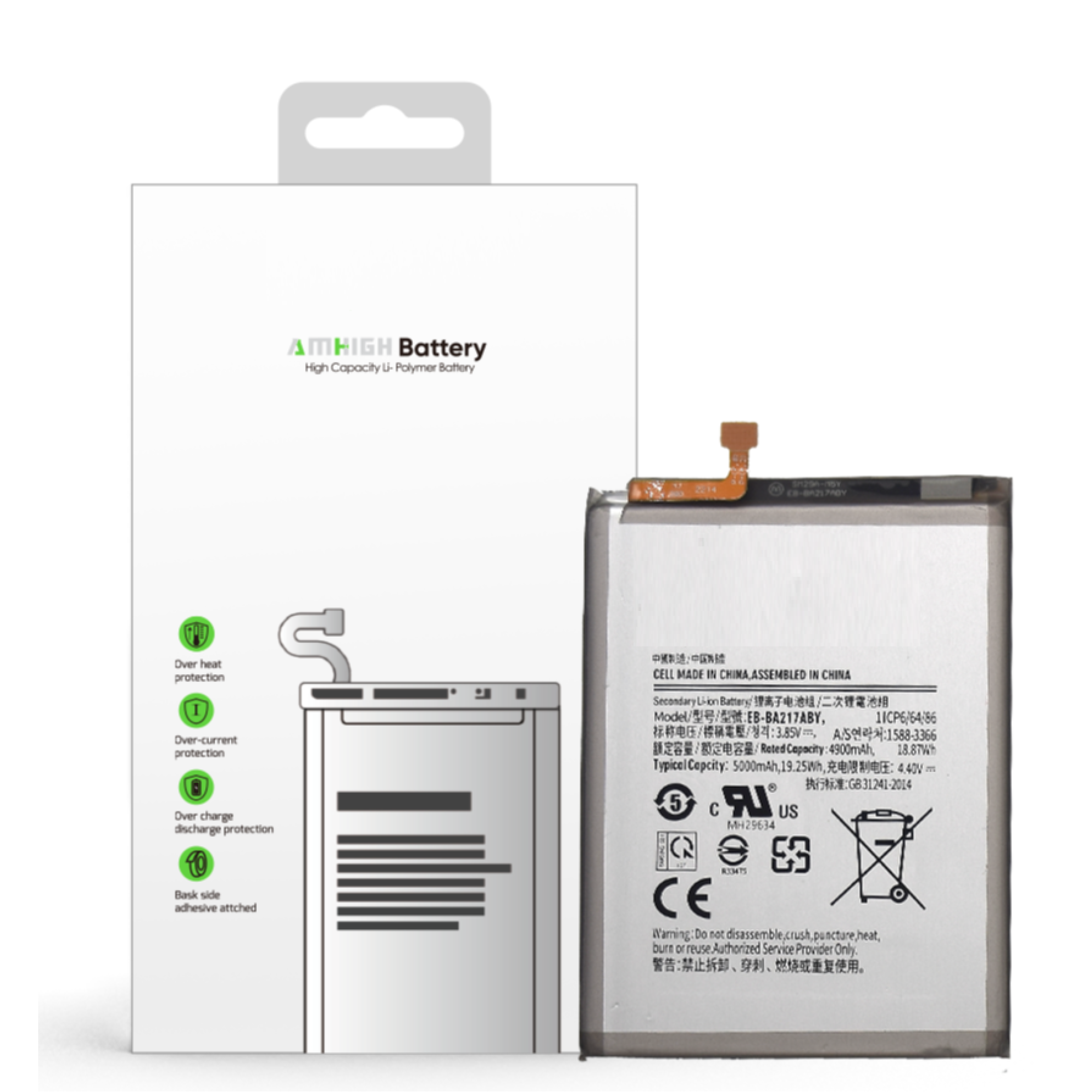 Batterie pour Samsung Galaxy A21s A217F / A12 A125F-A127F / A13 A135F-A137F / M12 M217F EB-BA217ABY – OEM