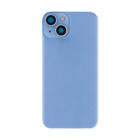 Vitre arrière iPhone 14 Bleu (Cadre caméra agrandi) - OEM
